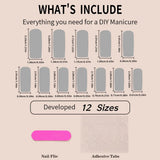 Yeknu  3D Extended Fake Nails Polka Dot Design Full Cover Nail Tips Art Strawberry Cute Bear Rose Press on Nails Wearable Fingernail