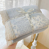 Yeknu Ins Princess Bedding Set Floral Duvet Cover Set Flat Sheets Set Single Twin Double Size Bed Linen Set Back To School Season