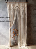 Yeknu  Hand-woven Macrame Cotton Door Curtain Tapestry Wall Hanging Art Tapestry Boho Decoration Bohemia Wedding Backdrop Tapestry