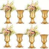 Yeknu  Metal Flower Vase, 9 Inch/6 Inch Metal Flower Pot Artificial Real Flower Vase, Garden Trumpet Flower Pot Table Wedding Decoratio