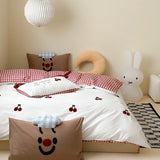 Yeknu High-end Embroidered 100% Cotton Bedding Set King Size Soft Skin-friendly Duvet Cover Set Comfortable Quilt Cover and Pillowcase
