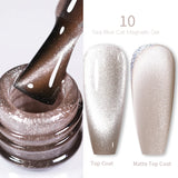 Yeknu  Gold Reflective Moonlight Gel Nail Polish Cat Magnetic Aurora Spar Glitter Semi-Permanant Varnish Nail Art Magnetic