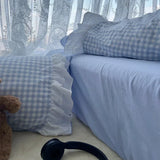 Yeknu Korean Princess Style Lattice Double Layer Lace Bedding