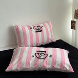 Yeknu  Bed Linen Embroideries Stripe bedding Duvet Cover Queen Bedding Set Comforter Cover Sets With Pillowcase Bed Sheets Set