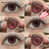 Yeknu  1 Pair Korean Lenses Colored Contact Lenses With Prescription Myopia Lenses Cosplay Lenses Pink Lenses Green Lenses