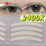 Yeknu Invisible Double Eyelid Sticker 2400PCS Lace Eye Lift Strips Self-adhesive Double Eyelid Tapes Clear Beige Eye Tapes Makeup Tool