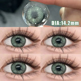 Yeknu  2pcs/Pair Myopia Natural Korean Lens Color Contact Lenses Blue Contact Lens Green Pupil Beauty Eyes Lenses Makeup New