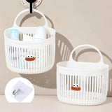 Yeknu  Cute Reusable Kitchen Hanging Baskets Sausage Mouth Cartoon Storage Basket Space-Saving Wall-mounted Organizer