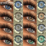 Yeknu  1Pair Blue Contact Lenses Green Eye Contacts Gray Beautiful Pupils Brown Lenses Yearly Cosmetic Colored Contact Lenses