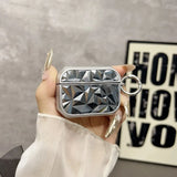Yeknu  Suitable for high-end plated headphone protective case, stylish geometric pattern shock-absorbing cover, with mountain buckle