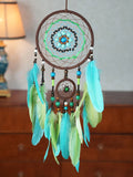 Yeknu  Creative Retro Indian Style Dream Catcher Wind Bell Indoor Hanging Decoration Personalized Airborne Ornament Handmade Feathers