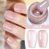 Yeknu  10ml Jelly Nude Gel Nail Polish Crystal Translucent Coffee Soak Off Semi-Permanent Varnish Base Top Coat Manicure