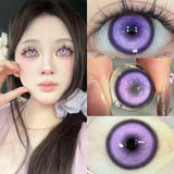 Yeknu  2PCS Halloween Color Contact Lenses with Prescription Cosplay Blue Contact Lens Covering Pupils Beauty Eyes Cosmetics