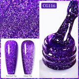 Yeknu  10ml Gold Glitter Gel Nail Polish Crystal Semi Permanent Soak Off UV Gel Varnish Nail Art Manicure Base Top Coat