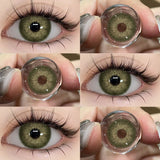 Yeknu  Contact Lenses Cosmetic Green Contact Lenses Makeup Colored Pupils Cosplay Lenses Cosmetics Beauty Woman Colored Lenses