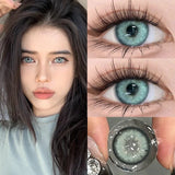 Yeknu  2PCS Color Contact Lenses with Myopia diopter Beauty Soft Lens Green Pupil for Natural Effect Eye Brown Free Shipping
