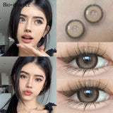 Yeknu  1 pair Natural Lenses Korean Lenses Colored Contact Lenses with Prescription Blue Lenses Big Eye Lenses Wholesales