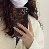 Yeknu  Tortoise Leopard Print Suitable For iPhone 14 Pro Max Phone Case 15 12 13 11 Pro Anti Drop Protective Case