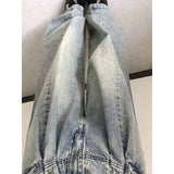 Yeknu  Vintage American High Waist Wide Leg Jeans for Women Pear Shape Slimming Straight Loose Drapey Ankle-Length Pants Long Trousers