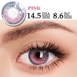 Yeknu  1 Pair Cosmetic Color Lens Korea Cosplay Big Eyes Contact Lens Diameter Large Pink Lens