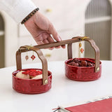 Yeknu  Red Bucket Supplies Send A Couple A Pair of Wedding Supplies Small Red Bucket Ornaments Decorate Holiday Parties
