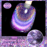 Yeknu  10ml Super Shining Reflective Cat Magnetic Gel Ultra Shine Glitter Red Silver Soak Off UV LED Gel Nail Art Varnish