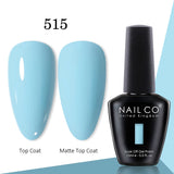 Yeknu  15ml Gel Nail Polish LED Semi-permanent Summer Varnish UV Vernis Blue Color Enamels For Nails Gellak Top Coat Base Polish