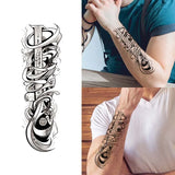 Yeknu  Long-lasting waterproof temporary tattoo stickers simulated non-reflective wrapped ruler pattern fake tattoos on boys' arms