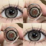 Yeknu  Brown Contact Lenses with Prescription 2pcs Colorful Korean Fashion Lenses Yearly Makeup Contact Lens Beauty Pupils