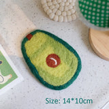 Yeknu  Handmade Wool Felt Fruit Coasters Apple Avocado Maple Leaves Cup Drink Support Pad Table Protection Mat Decoration Home Decor