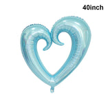Yeknu  5Pcs Giant Foil Heart Balloon Romantic 40Inch Hook Heart Shaped Balloon Valentines Day Gift Wedding Decoration Birthday Supplies