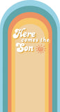 Yeknu  Cover Arch Background Boho Rainbow Groovy Here Comes the Son Baby Shower Birthday Party Decor Backdrop Photo Doubleside