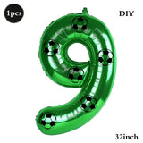 Yeknu  Soccer Birthday Party Decoration Multi Color Number 7 Balloon 32Inch 1 2 3 4 5 6 7 8 9 Digit Football Balloon Large Figure Golob