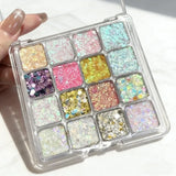 Yeknu  Magic Sparkle 16 Color Eyeshadow Palette Pearl Matte Korean Cosmetics Christmas Gift for Girls
