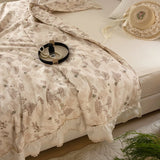 Yeknu  Korean 100% Cotton Summer Quilt 2025 Cool Feeling Quilt Bare Sleeping Skin-Friendly For Women Romantic Bedroom Decor Queen Size