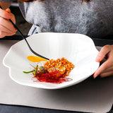 Yeknu  1pc Japanese style Creative White Heteromorphic Shell Dining Plate Home Kitchen Restaurant Supplies Steak Salad Fruit Bowl