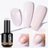 Yeknu  15ml Nude Pink Quick Construction Gel Jelly Color Semi Transparent Gel Nail Polish Rubber Base Soak Off UV LED Gel