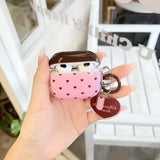 Yeknu  Simple pink brown love pendant Airpods4/3 earphone protective case cover pro2 second, third and fourth generation