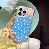 Yeknu  Laser gradual change full screen stars are suitable for Apple 16/15promax/iPhone14Pro mobile phone case