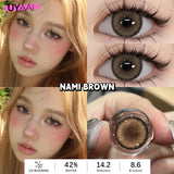 Yeknu  2pcs/pair Yearly Colored Contact Lenses Natural Green Lens Fashion Pupils Beauty gray Contact Lenses for Eyes
