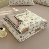 Yeknu Washed Double Gauze Spring Summer Quilt Queen Grade A Lightweight Comforter Soya Fibre Filling Soft Breathable Summer Blanket