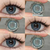 Yeknu  1 Pair Myopia Color Contact Lenses for Eyes with Prescription Makeup Eye Color Lenses Beauty Pupils Fashion Blue Lenses