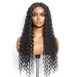 Yeknu  13x6 Deep Wave Lace Frontal Wigs Curly  Natural Color Human Hair Wig 30 Inch Pre Plucked 200 Density
