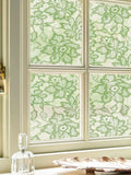 Yeknu  Funlife Lace Window Decal Sticker Spring Summer Green Electrostatic Film No Glue Design round Shape Decorative PVC Material