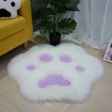 Yeknu  Lovely Cat Paw Pattern Soft Plush Carpet Home  Rugs and Carpets for Home Living Room