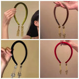 Hair Accessories Alloy Bell Tassel Hairband Luxury Shiny Vintage Hair Hoop Flocking Fake Earrings Ethnic Style Headband Party