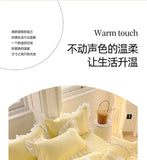 Yeknu Korean Princess Style Bedding Sets Ins Lace Bowknot Duvet Cover Fitted Sheet For Girl Woman Home Bedroom Kawaii Bed Linens
