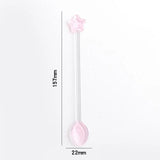 Yeknu  Japanese Style Creative Milk Dessert Star Spoon Colorful Transparent Glass Spoon Cute Long Handled Coffee Stirring Spoon