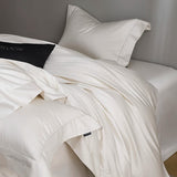 Yeknu 1200TC Egyptian Cotton Luxury Solid Color Hotel Style Satin Silky Bedding Set Duvet Cover Flat/Fitted Bed Sheet Pillowcases 4Pcs