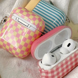 Yeknu  Simple Striped Grid Suitable For Apple Earphone Protective Case Airpodspro2 Wireless Bluetooth Earphone Case